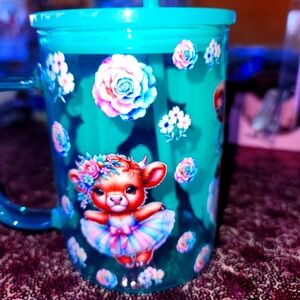 coffee cup beautiful ballerina highland cow